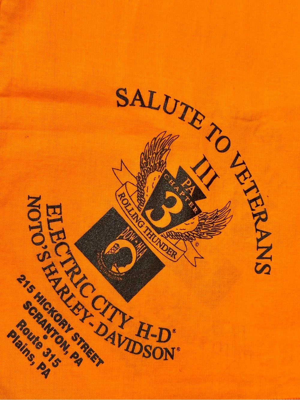 Harley-Davidson Salute to Veterans III Bandana Electric City H-D Noto’s